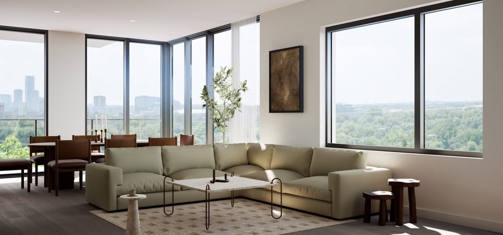 A stunning view of the Belvedere Residences, showcasing modern architecture with sleek, contemporary lines and large windows that offer a panoramic view.